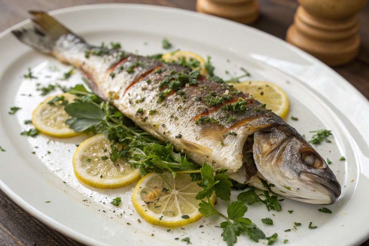 Grilled branzino with herbs and lemon