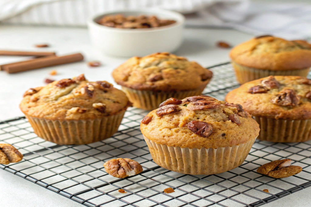 Golden Banana Pecan Muffins	