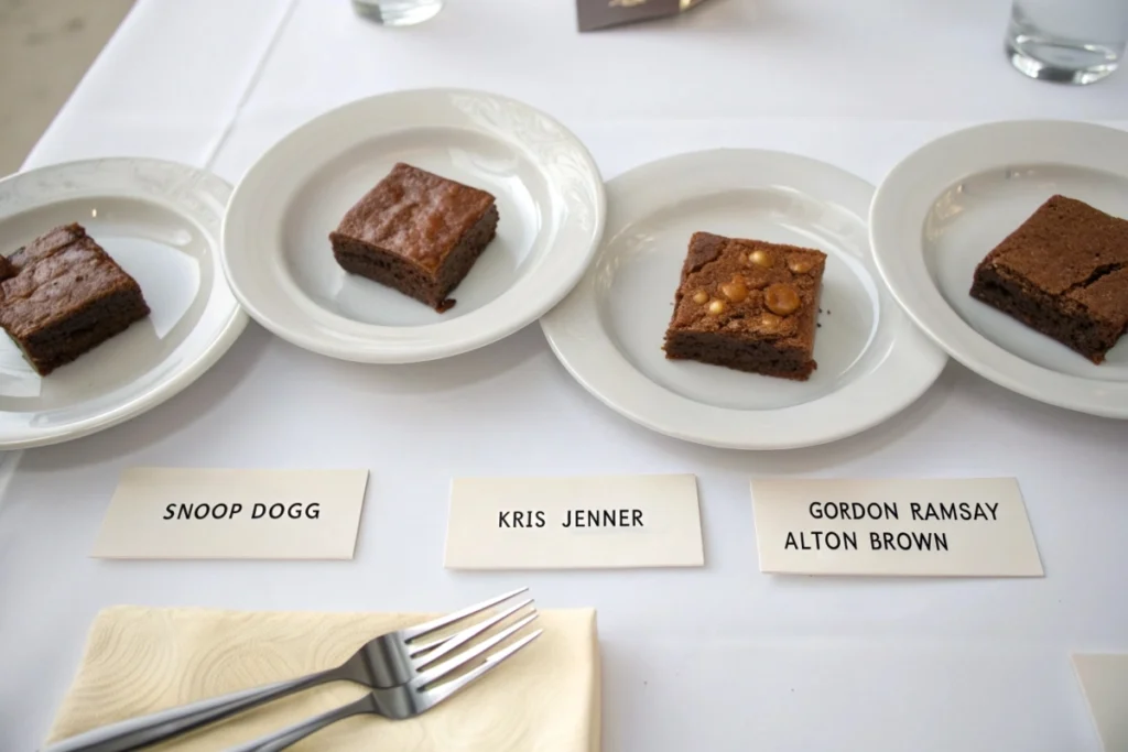 A comparison of brownies from Snoop Dogg and other celebrity chefs.