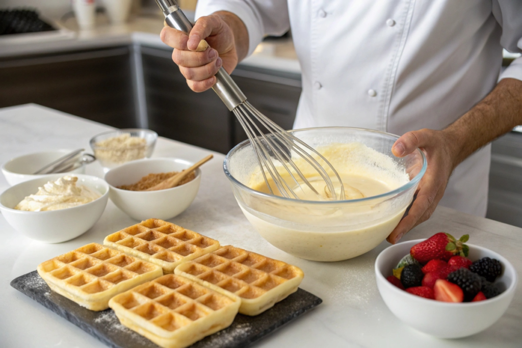 Preparing Dairy Free Waffles Batter	