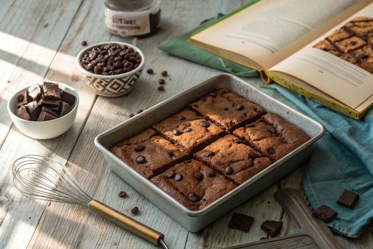 A tray of freshly baked brownies inspired by Snoop Dogg’s recipe.