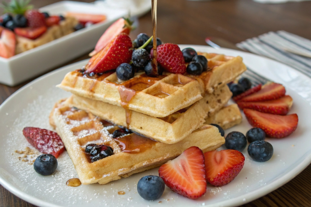 Plated Dairy Free Waffles	