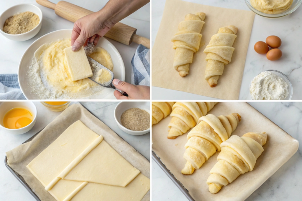 naturally folding croissant dough