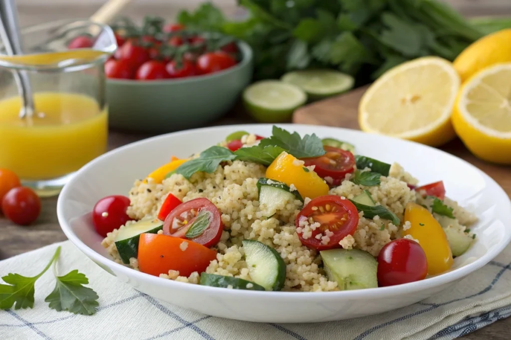 Quinoa salad with fresh vegetables	