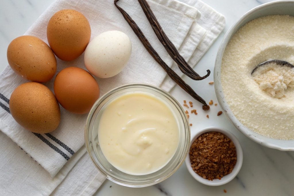 Ingredients for crème brûlée