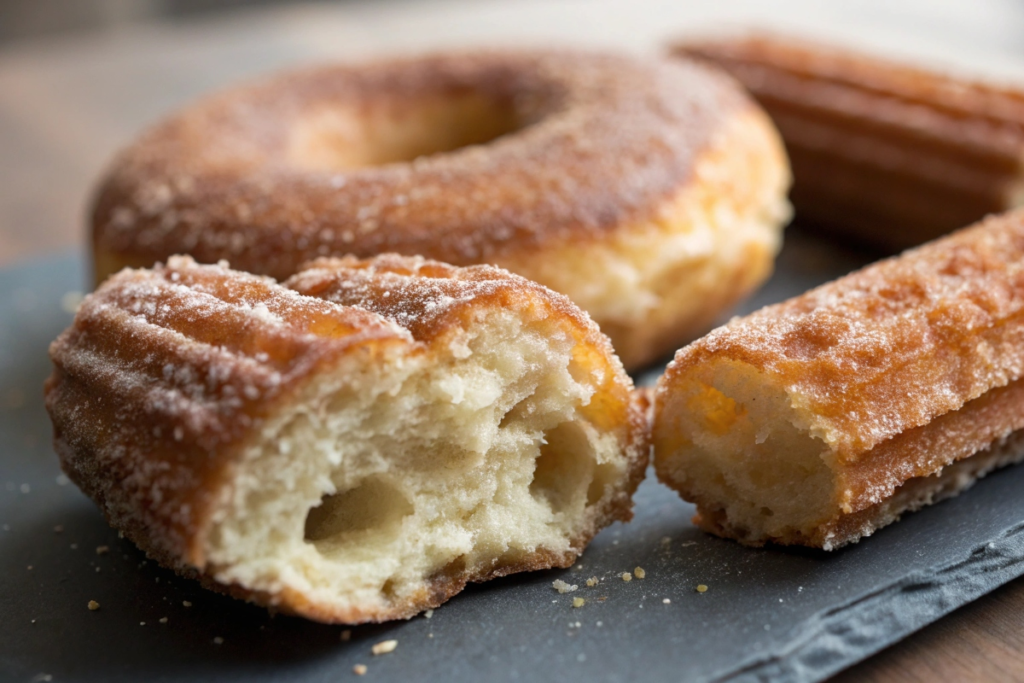 how does a donut differ from a churro texture