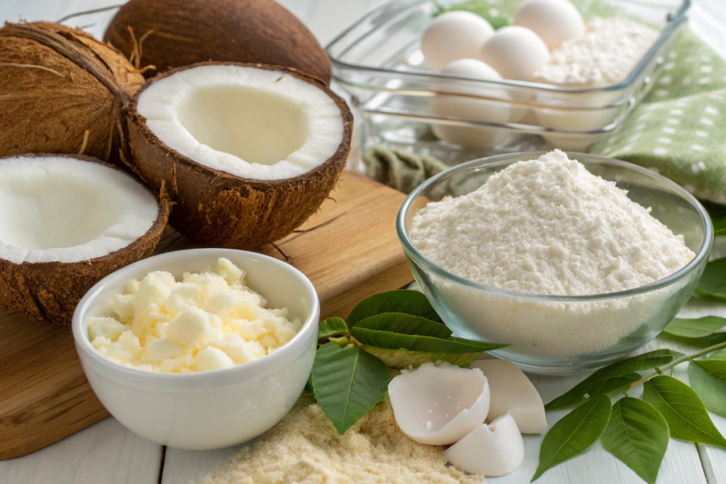 quality coconut cream and eggs	