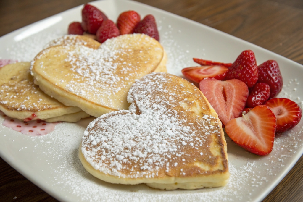 heart-shaped pancakes for special occasions	