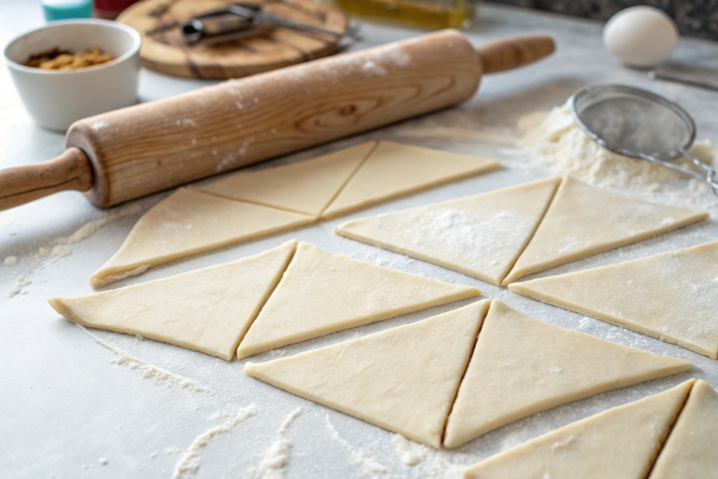 naturally shaped croissant triangles	