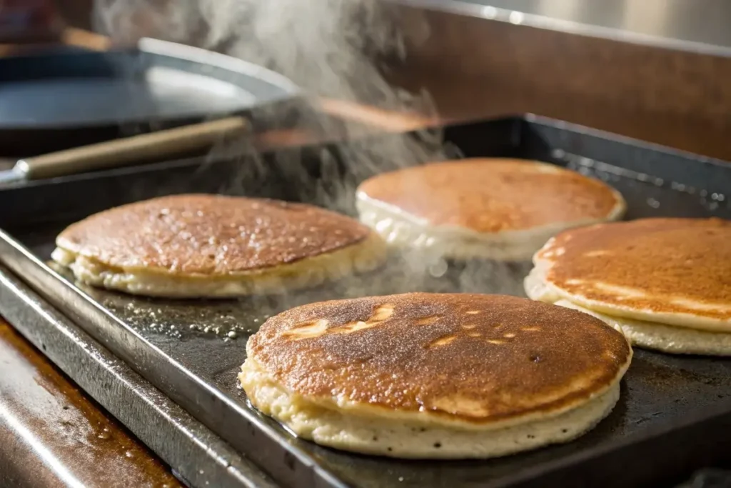 Fluffy buckwheat pancakes cooking naturally	