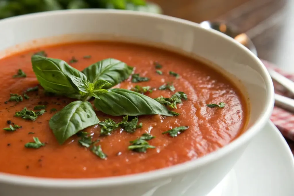 Creamy Tomato Soup with Herbs