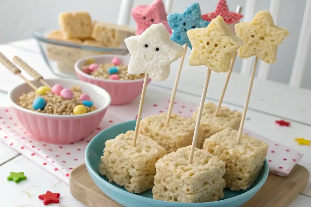 Shaped Rice Krispies Treats on sticks