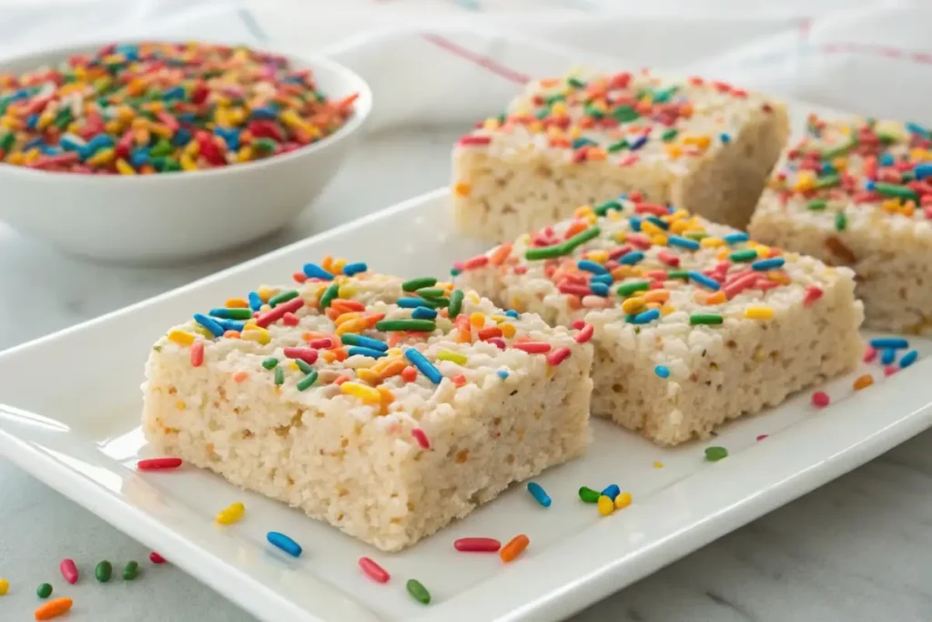 Colorful sprinkle Rice Krispies Treats