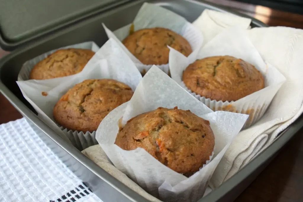 Sliced banana carrot loaf and muffins together