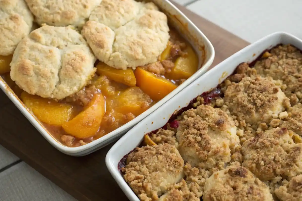 Peach cobbler and crumble difference